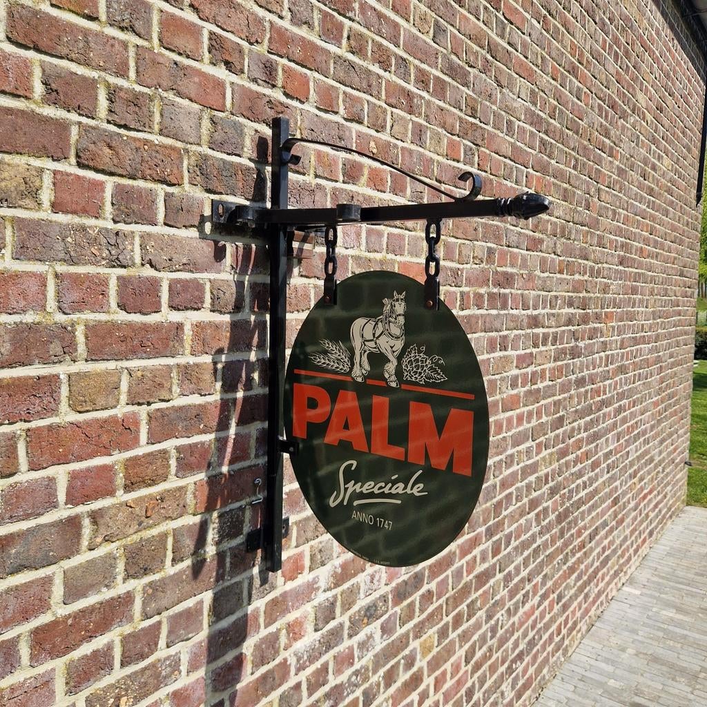Dubbelzijdig emaille bord palm, Ophalen