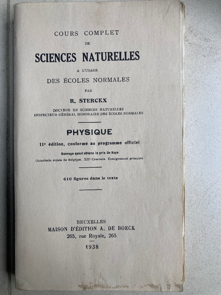 Cours complet de Sciences Naturelles, Gelezen, Overige vakken, ASO, Ophalen of Verzenden