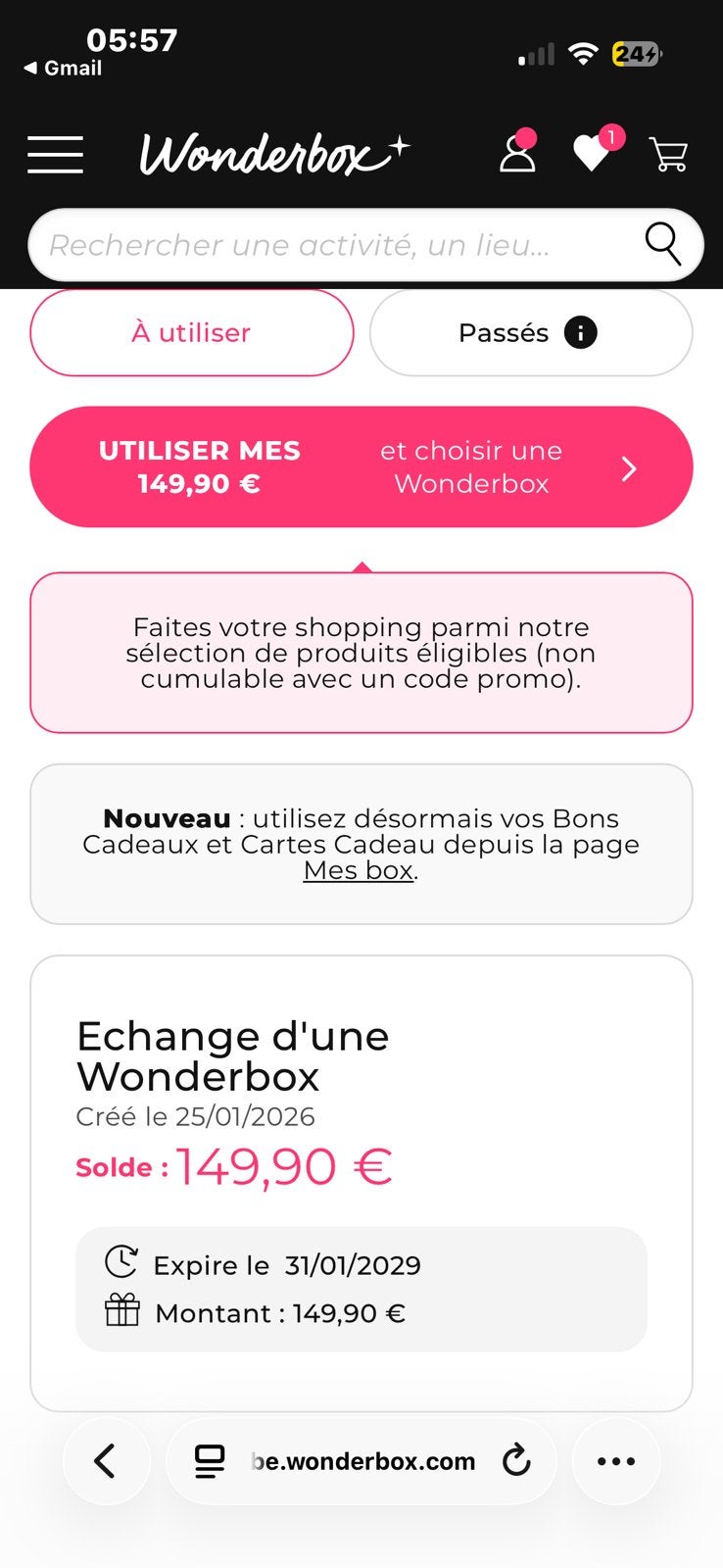 Wonderbox, Tickets en Kaartjes, Kortingen en Cadeaubonnen, Overige typen, Cadeaubon