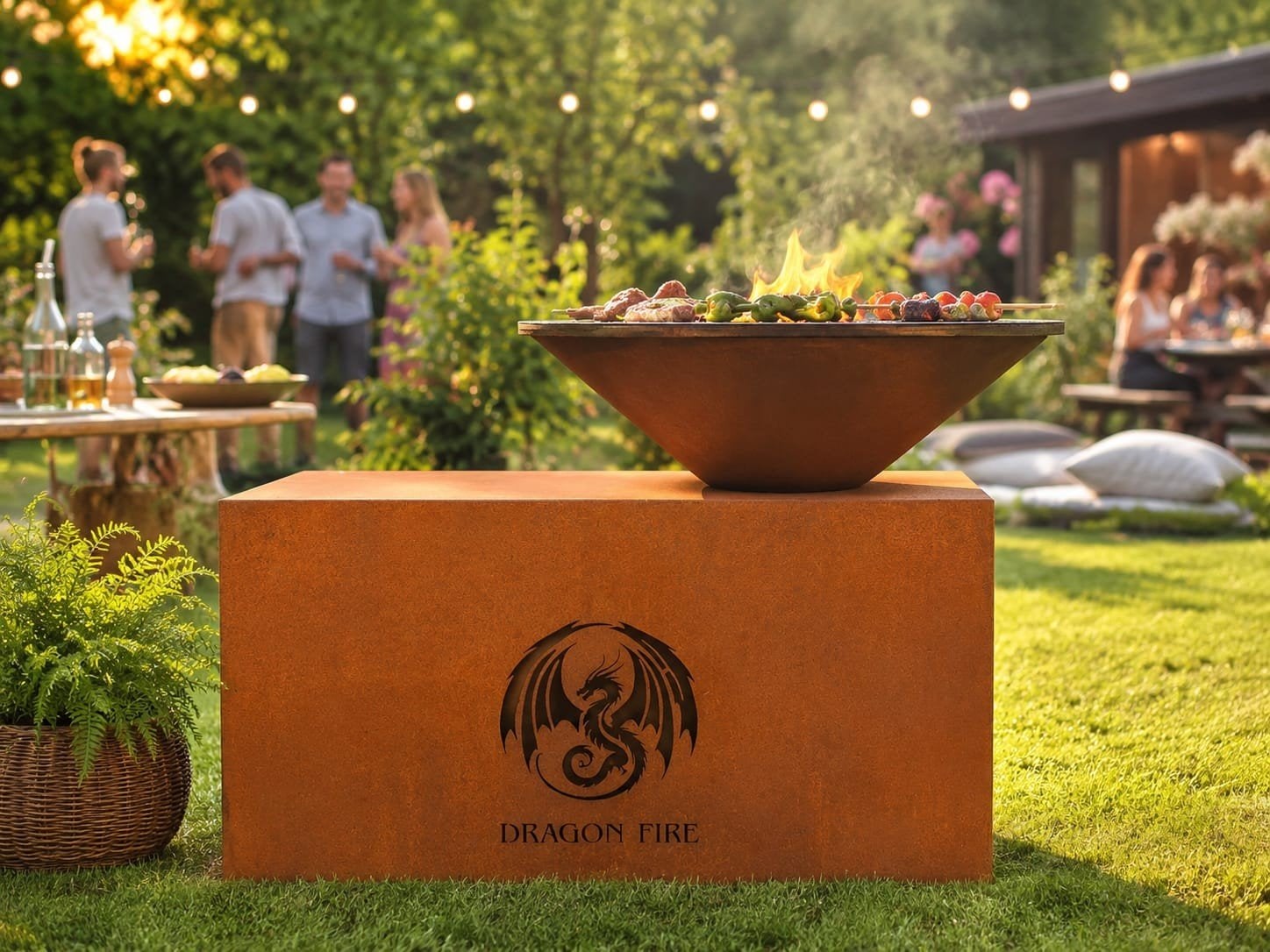 Cortenstaal BBQ met ledverlichting Nieuw