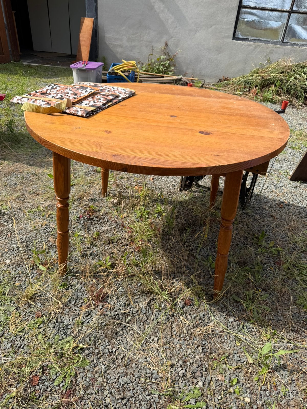 Ronde eettafel met 4 stoelen eik, Ophalen