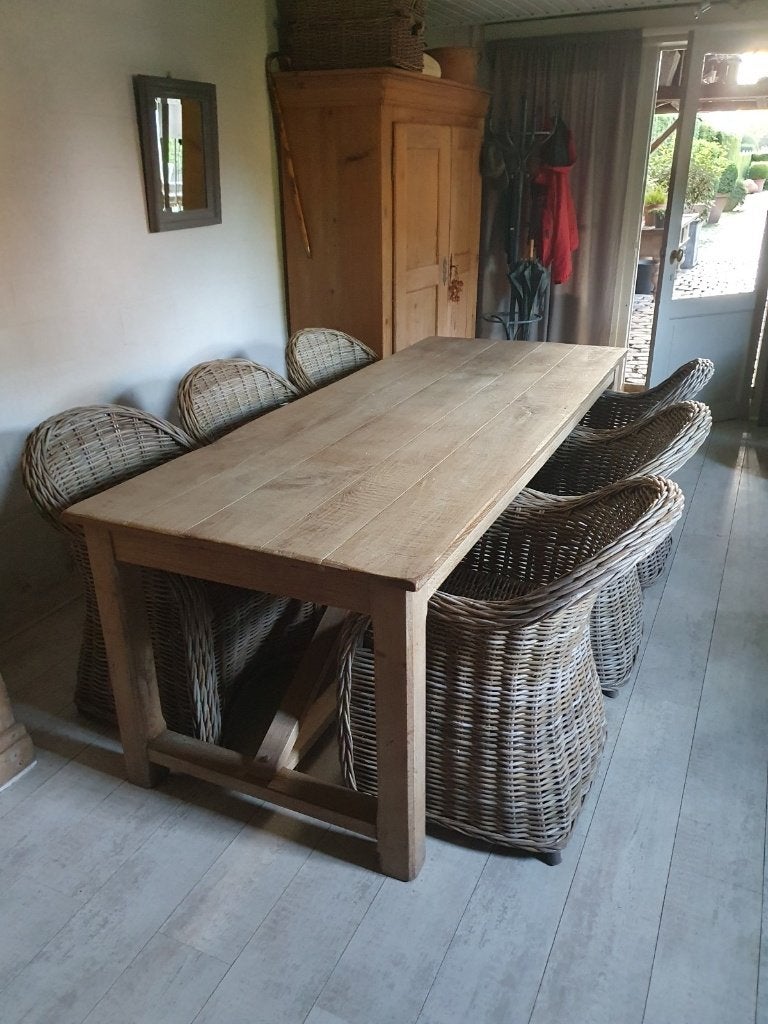 Tafel + zetels Roma, Huis en Inrichting, Tafels | Eettafels, Ophalen, Eikenhout, 200 cm of meer, 50 tot 100 cm