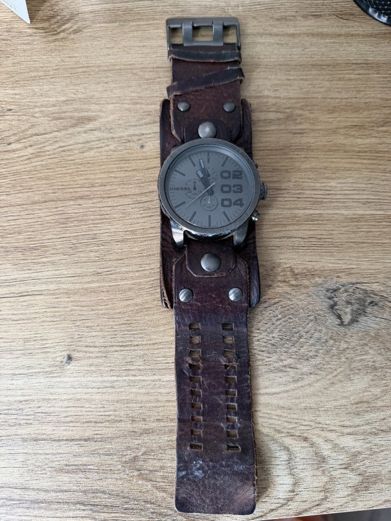 Diesel horloge, Handtassen en Accessoires, Horloges | Heren, Ophalen of Verzenden, Gebruikt, Polshorloge, Leer