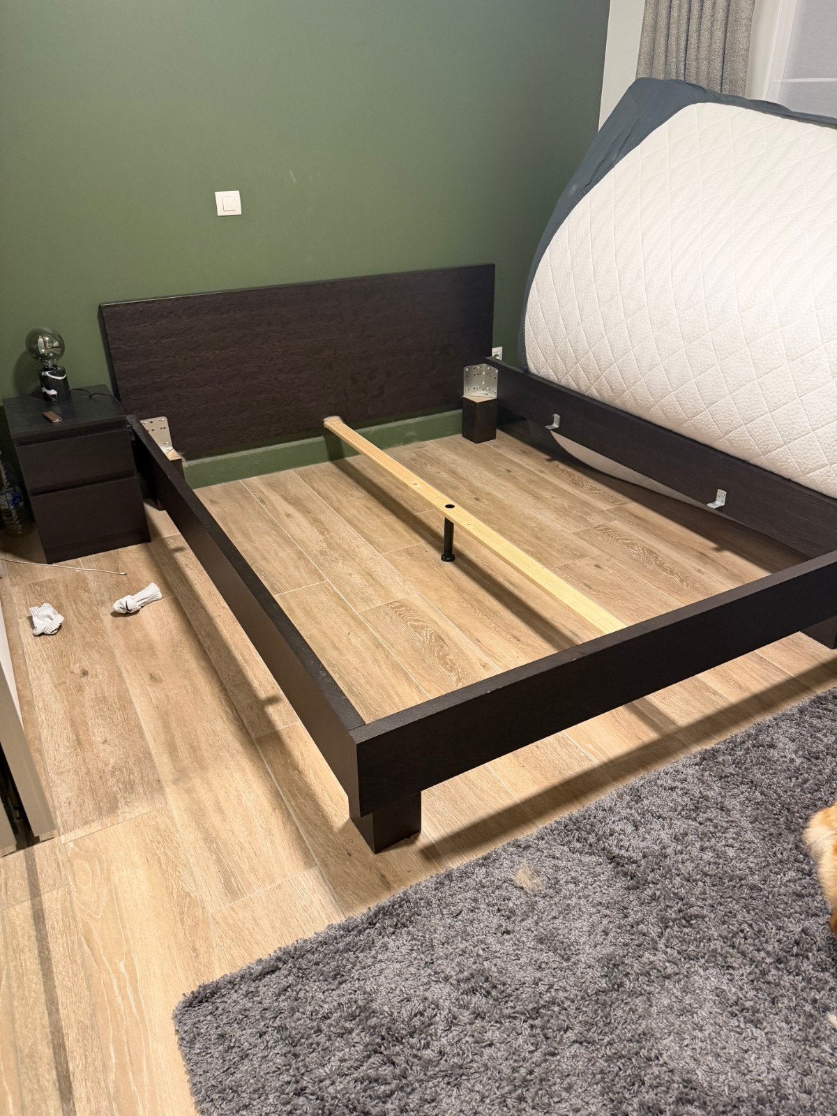 beddenbak 160x200, Ophalen, Zwart, Hout