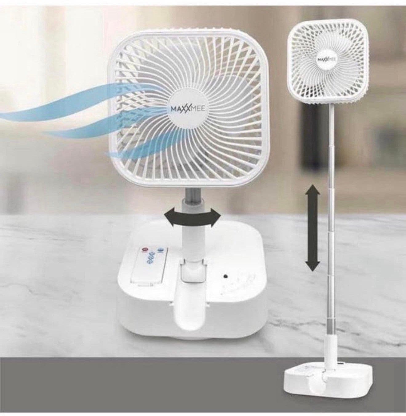 NOUVEAU ventilateur table à batterie réglable + télécommande, Enlèvement ou Envoi, Ventilateur avec télécommande, Neuf, Ventilateur de table