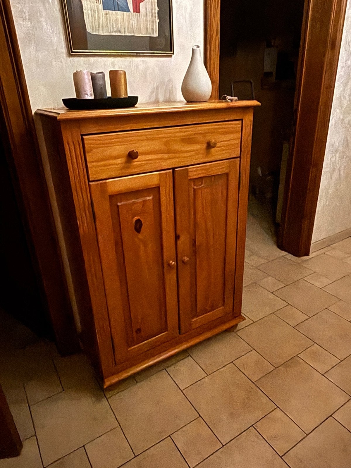 Grenen wandkast, Huis en Inrichting, Ophalen, Met lade(s), Scandinavisch, 50 tot 100 cm