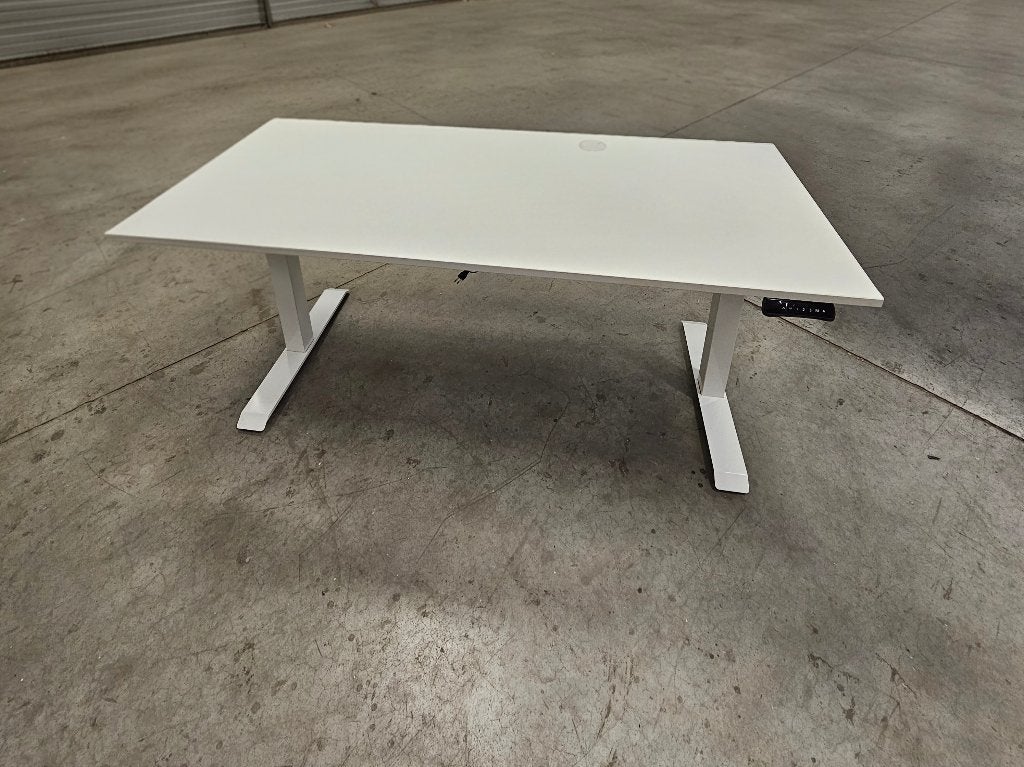 Bureau électrique 180x80cm avec plateau blanc, 180 cm, Métal, Bureau assis-debout, Électrique