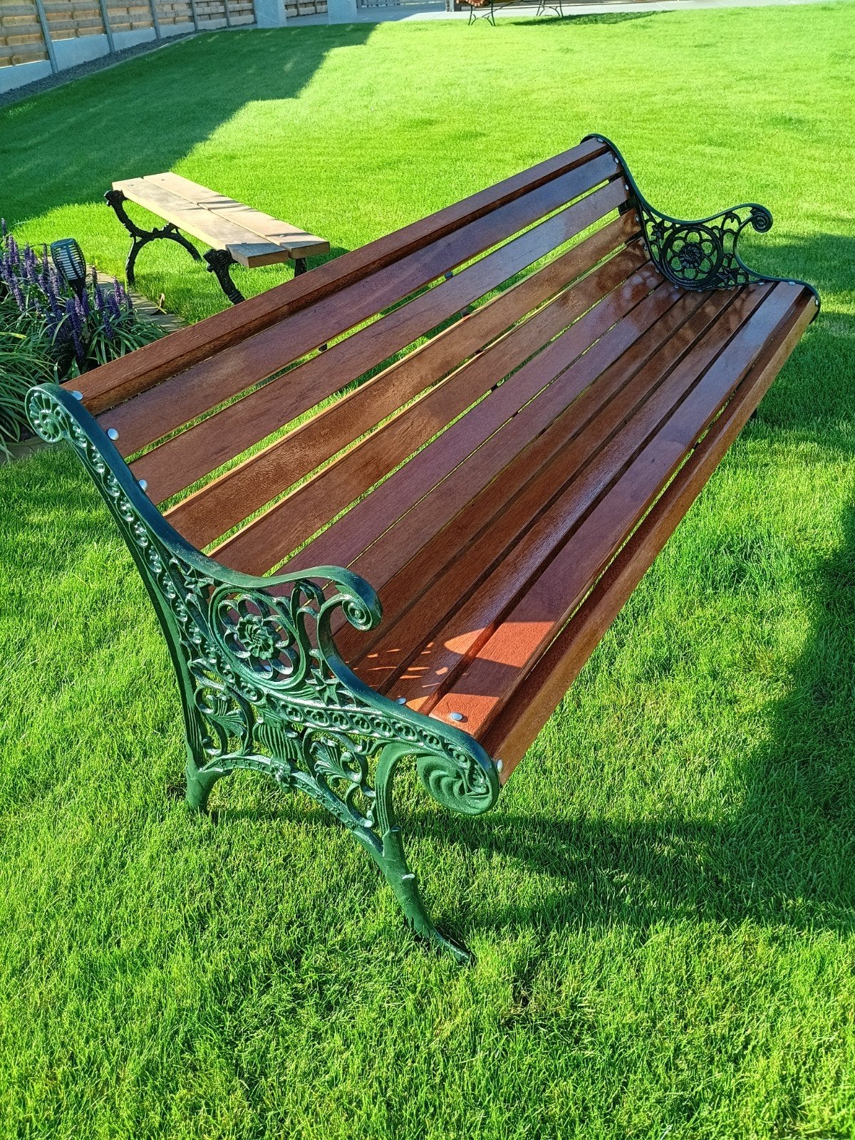 gerestaureerde gietijzeren tuinbank 180 cm breed, Enlèvement, Comme neuf, Métal