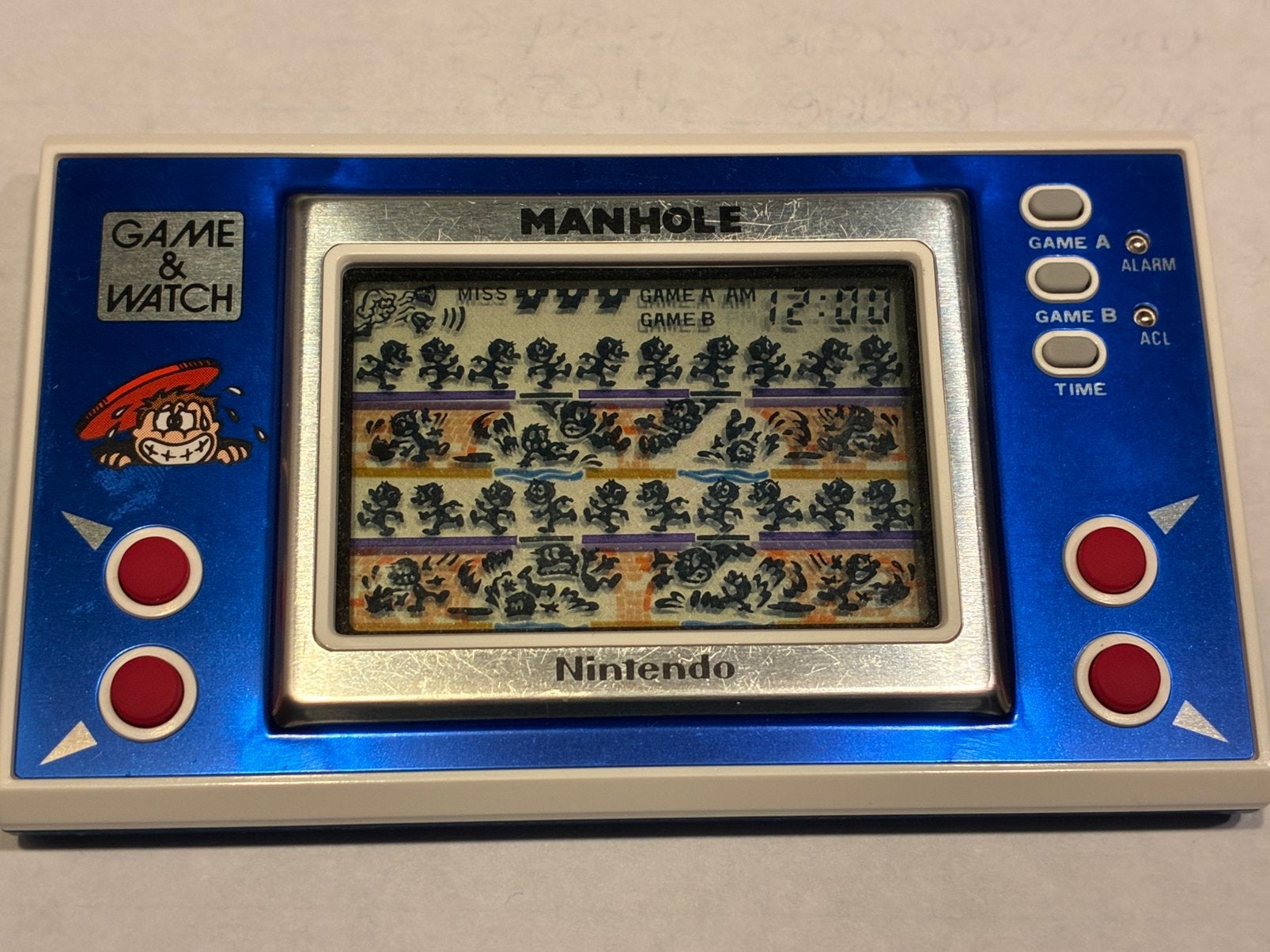 Nintendo Game & Watch Manhole NH-103 Wide Screen (1983)., 1 speler, Ophalen, Zo goed als nieuw