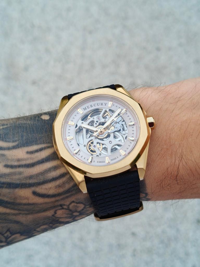 Mercury MEA484 Automatic Skeleton, Handtassen en Accessoires, Horloges | Heren, Overige merken, Staal, Staal, Polshorloge