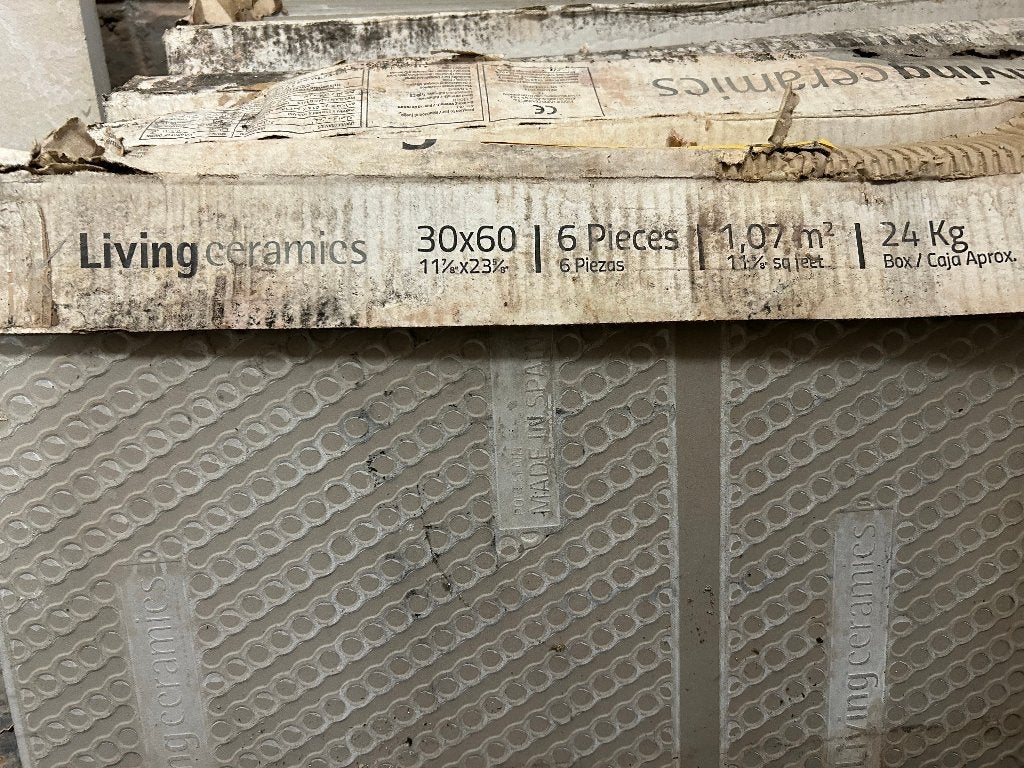 Carrelages Gubi Cloud 30x60 (6,4m2) + plinthes, Neuf, Carrelage de sol, Céramique, Enlèvement