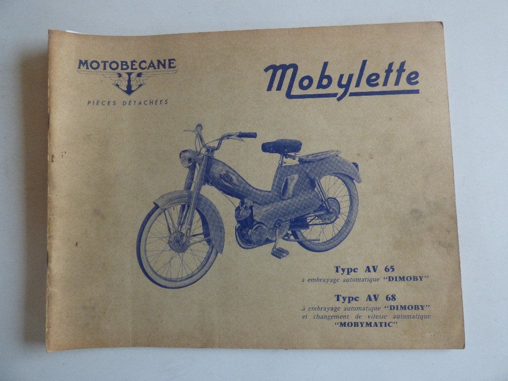 LISTE DES PIÈCES DE LA MOTOBECANE MOBYLETTE TYPE AV65 & AV68, Vélos & Vélomoteurs, Enlèvement ou Envoi, Utilisé