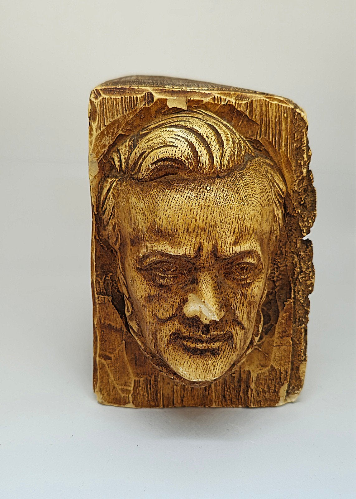 Sculpture Ceracast et serre-livres vintage — Portrait d'homm, Enlèvement ou Envoi, Utilisé