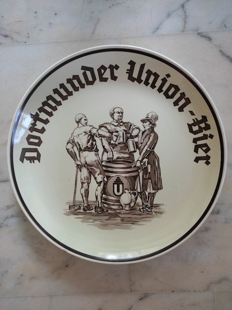 Plateau en faïence "Dortmunder Union - Bier"., Verzamelen, Biermerken, Verzenden, Nieuw, Reclamebord, Plaat of Schild, Overige merken