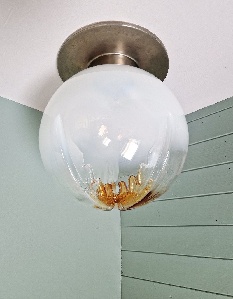 Grand plafonnier en verre de Murano, Mazzega (Italie), 1970, Enlèvement ou Envoi