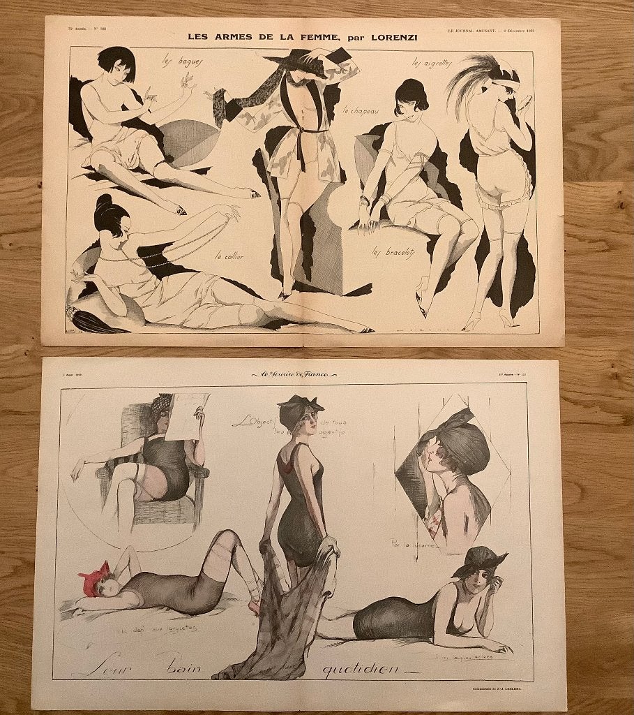 ART DECO ILLUSTRATIE 1919&1922 FRANKRIJK (MODE ), Antiquités & Art, Art | Lithographies & Sérigraphies, Autre technique, Autres sujets