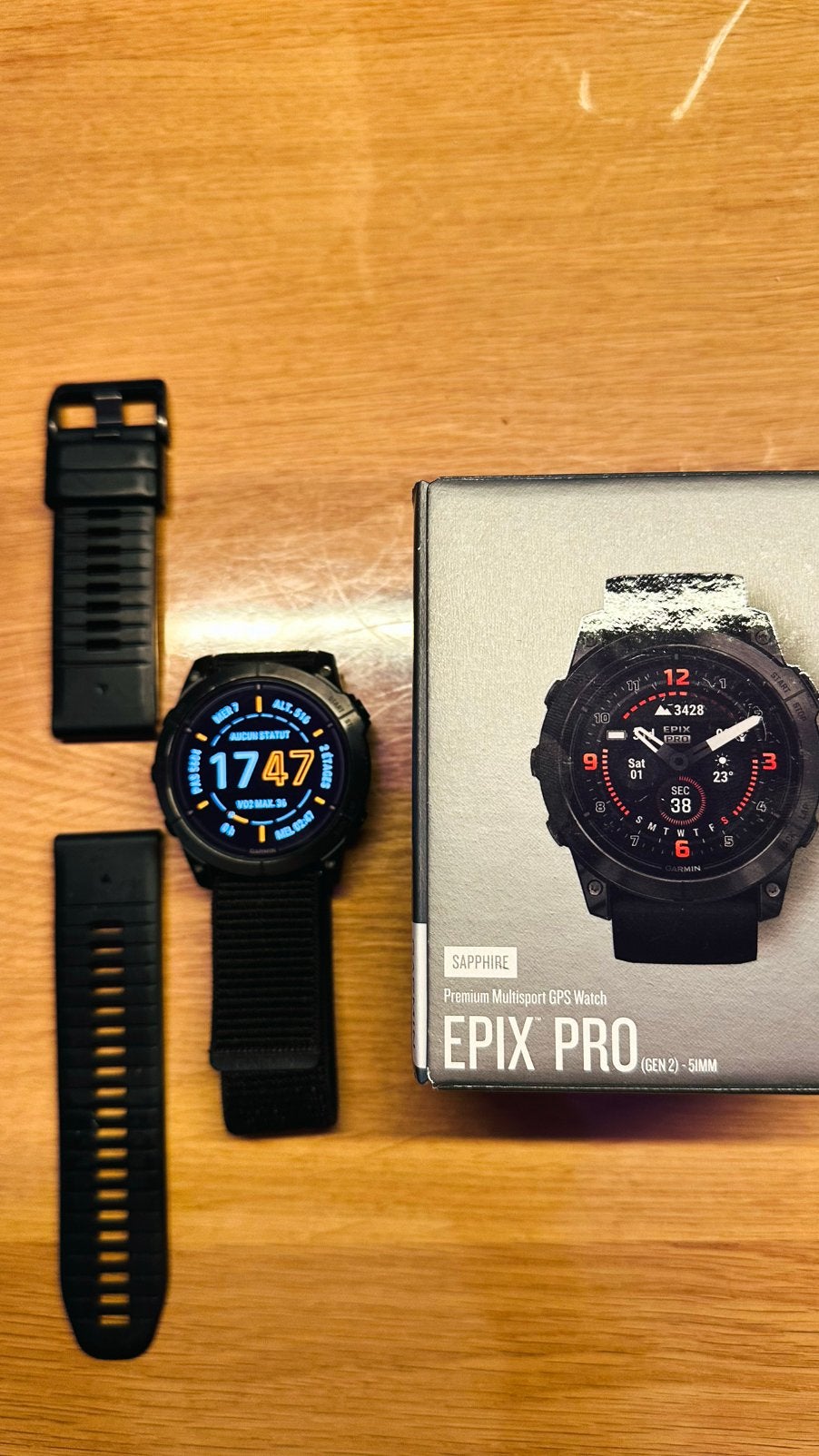 Garmin Epix Pro Gen 2 51mm + 2 bracelets Garmin, Enlèvement ou Envoi, État, Comme neuf, Noir