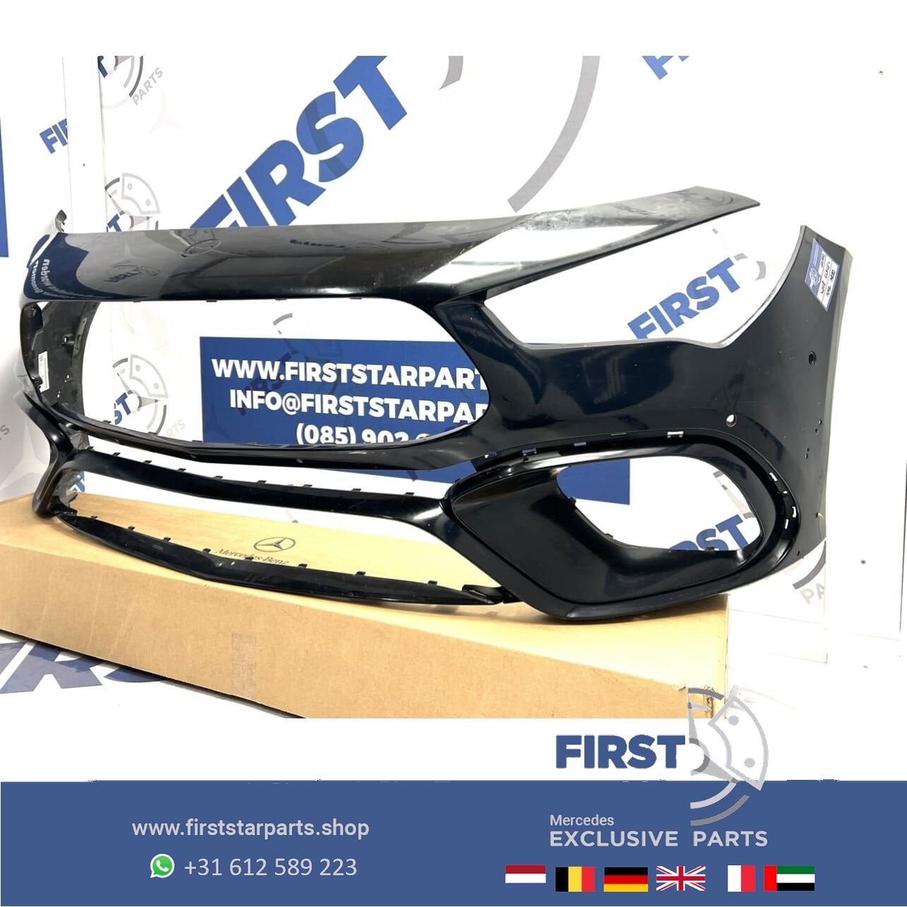 W118 CLA 45 BUMPER C118 CLA45 AMG VOORBUMPER A118800002 ZWAR, Gebruikt, -, Voor, Ophalen of Verzenden
