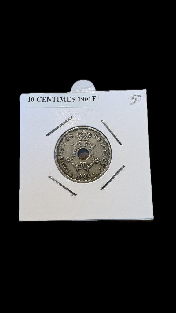 LEOPOLD II: 10 cent 1901F, Postzegels en Munten, Ophalen of Verzenden