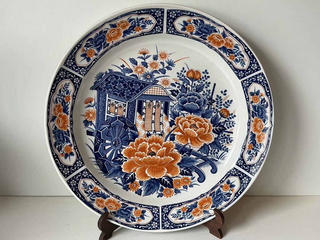 Grote Kutani Japanse wandschaal van 37,5 cm, Ophalen of Verzenden