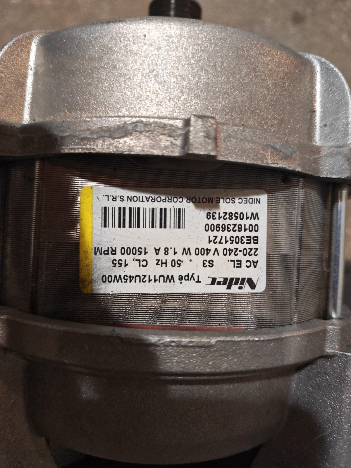 Moteur Lave-Linge Whirlpool / Indesit – Nidec WU112U45W00, Electroménager, Enlèvement