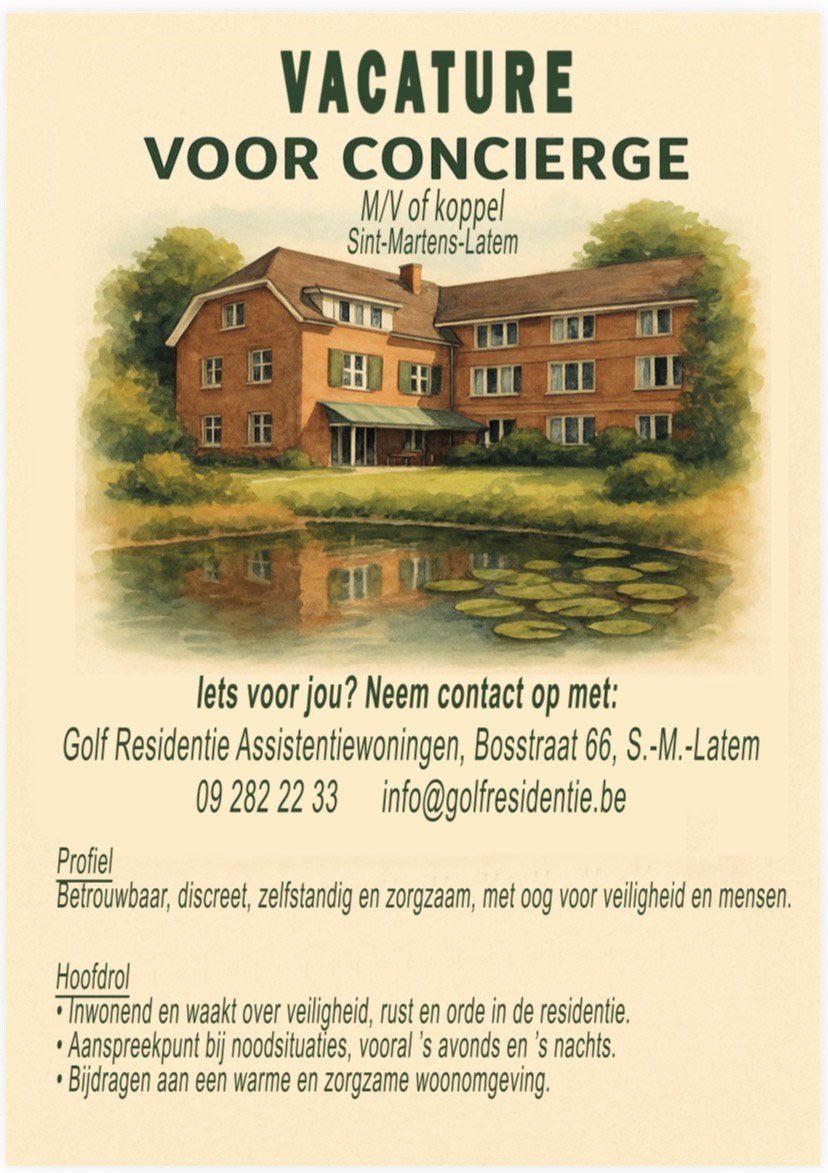 job vacature inwonende concierge m v of koppel, Vacatures, Overige uren, Vanaf 5 jaar, Vast contract, Geschikt als bijbaan