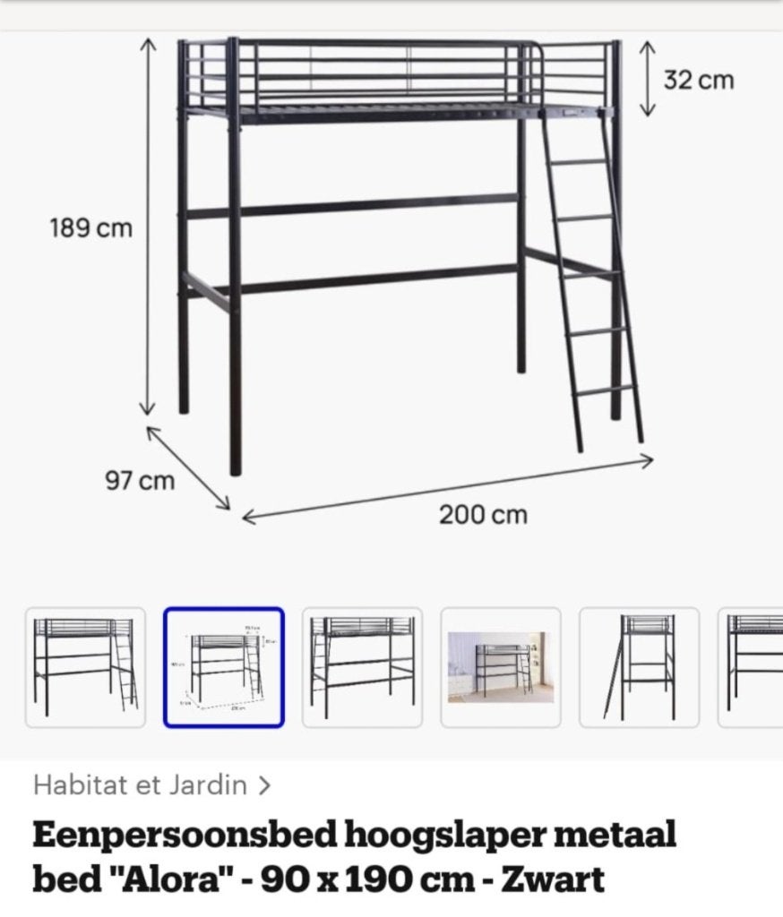 Hoogslaper, Enlèvement, Neuf, Lit mezzanine