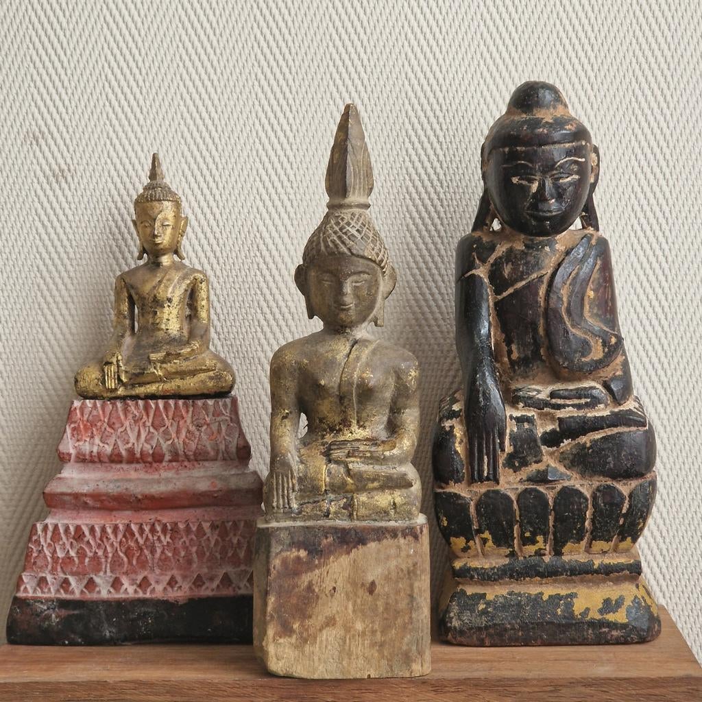 Thaise en Birmese oude Boeddha-set., Huis en Inrichting