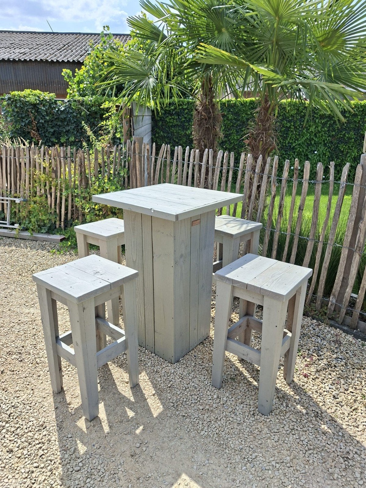 Steigerhouten bartafel +4 krukken, Ophalen