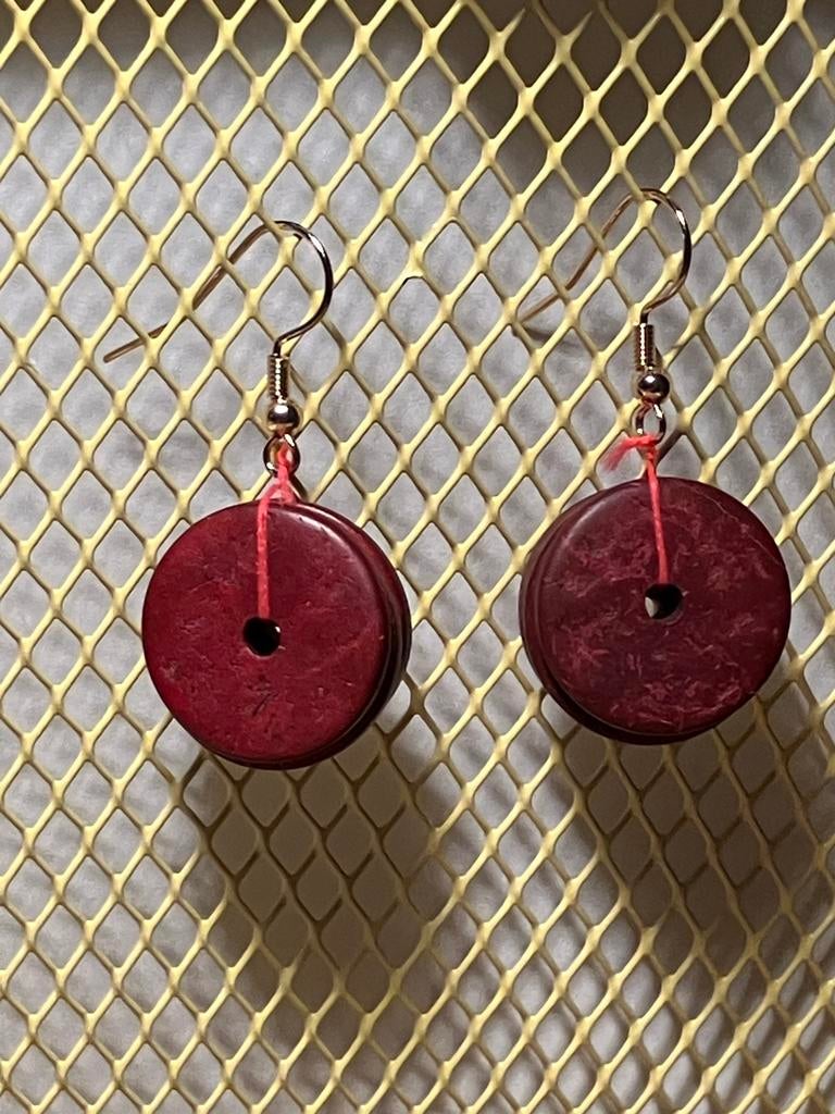 Toffe oorbellen, Bijoux, Sacs & Beauté, Boucles d'oreilles, Rouge, Enlèvement ou Envoi, Comme neuf, Autres matériaux