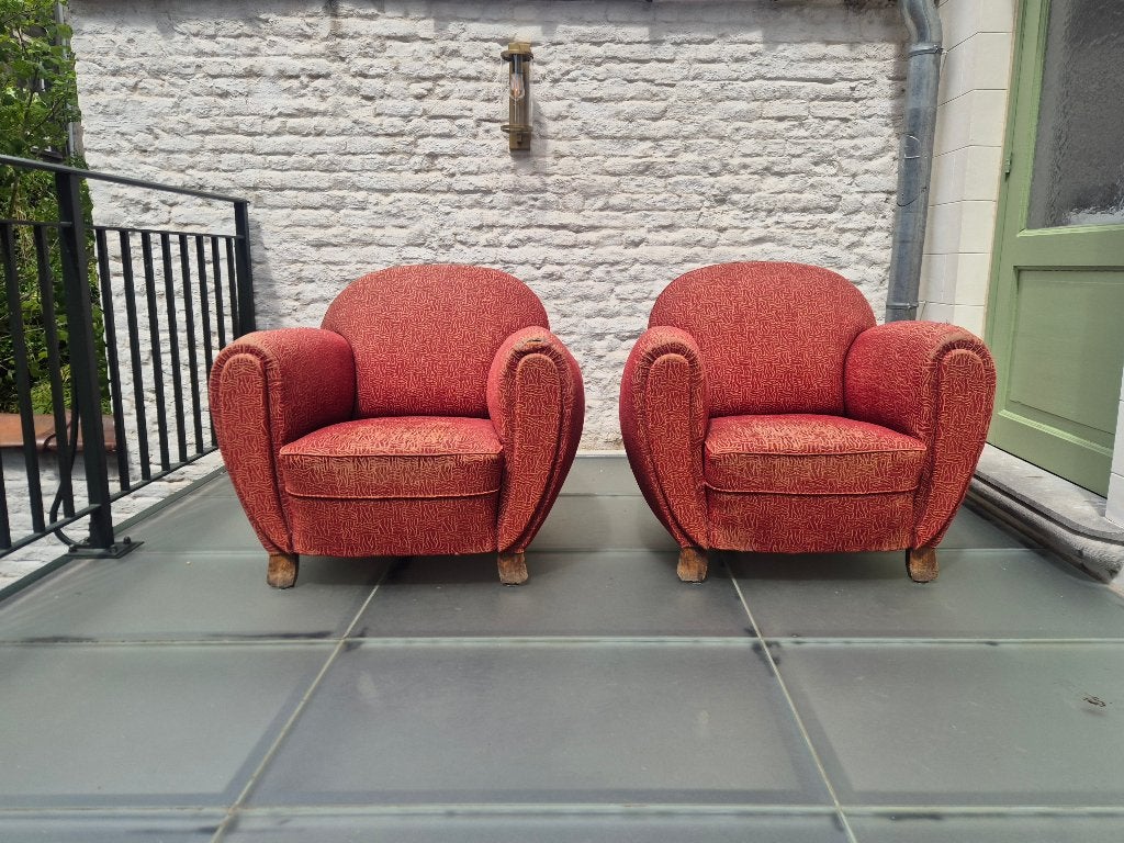 Paire de fauteuils club art déco, Maison & Meubles, Enlèvement, Utilisé
