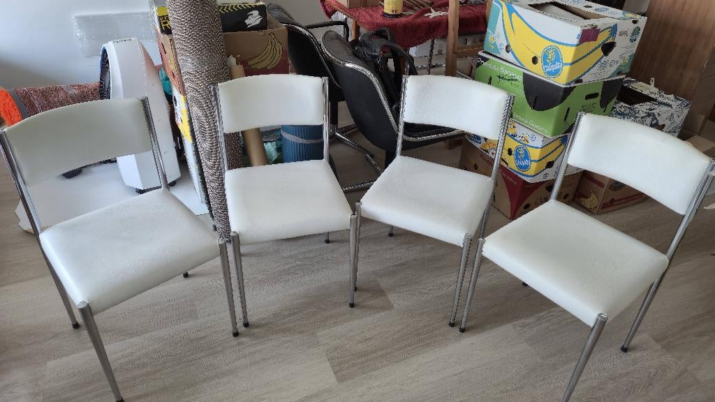 Lot de 4 chaises vintage, Année 60, Métal, Enlèvement, Utilisé