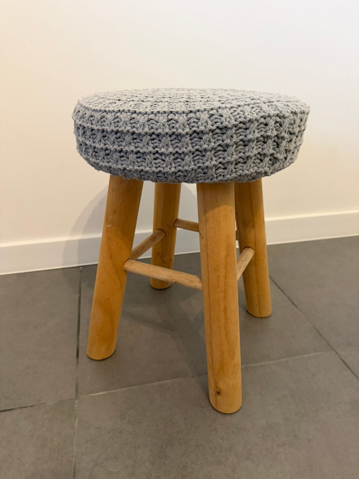 Krukje hout stof grijs, Enlèvement, Comme neuf, Bois