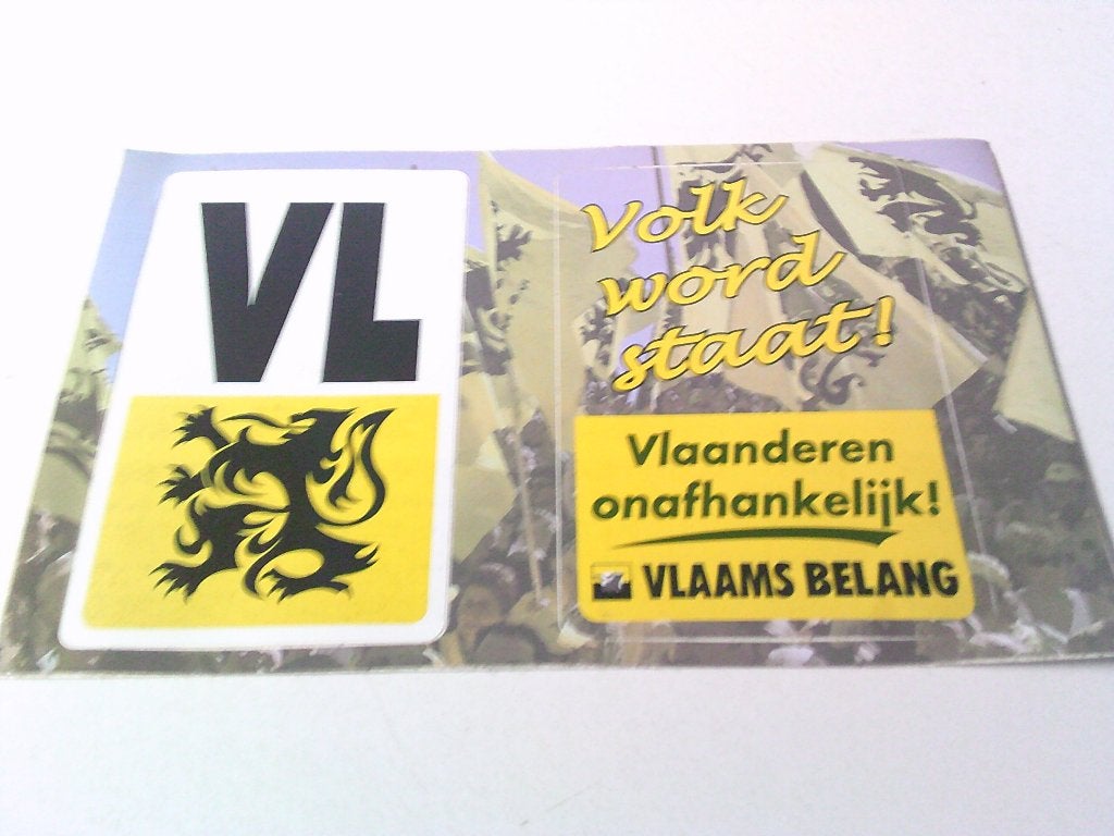 stikker vlaams belang, Collections, Enlèvement ou Envoi, Comme neuf, Autres types