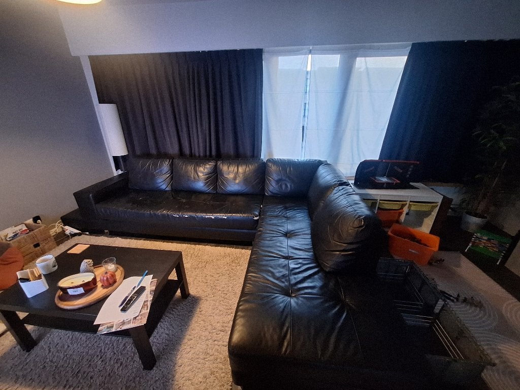 Gratis leren hoekzetel, Ophalen, Gebruikt, Hoekbank, 300 cm of meer