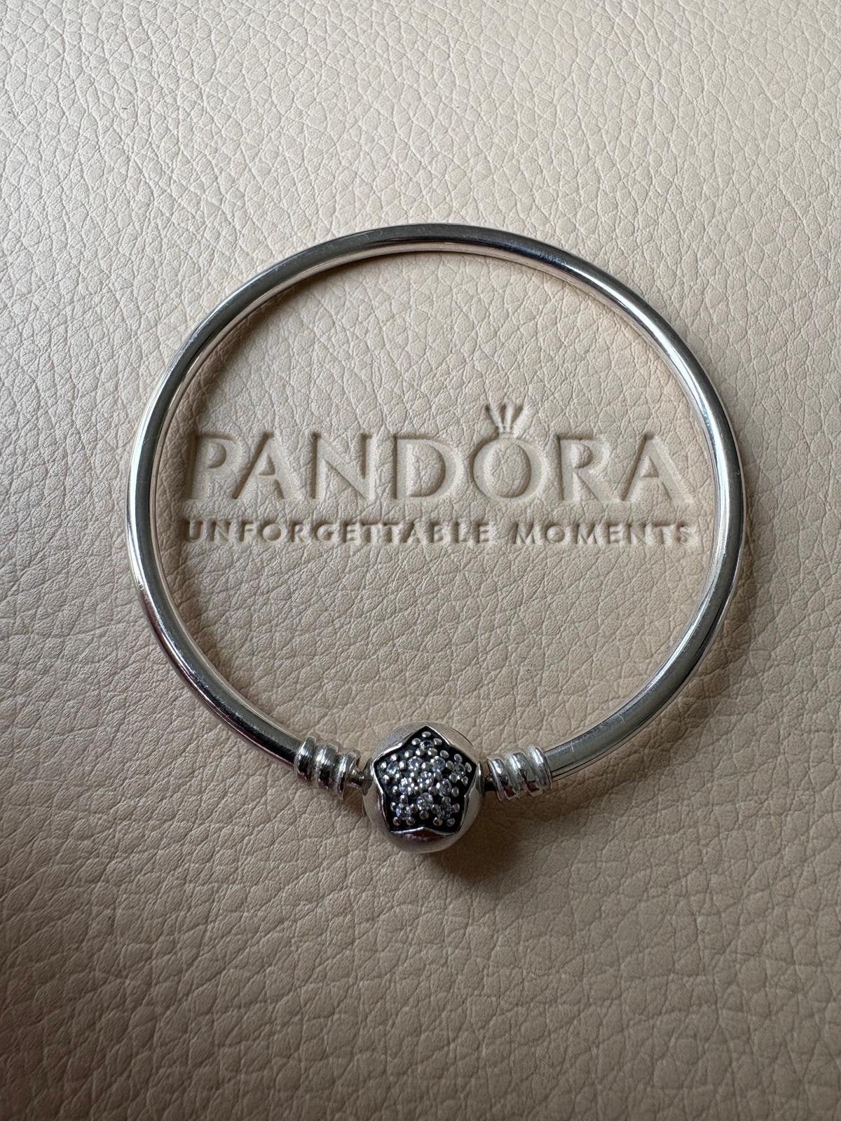 PANDORA ZILVEREN STAR BANGLE NIEUW, Ophalen of Verzenden, Nieuw, Zilver, Zilver
