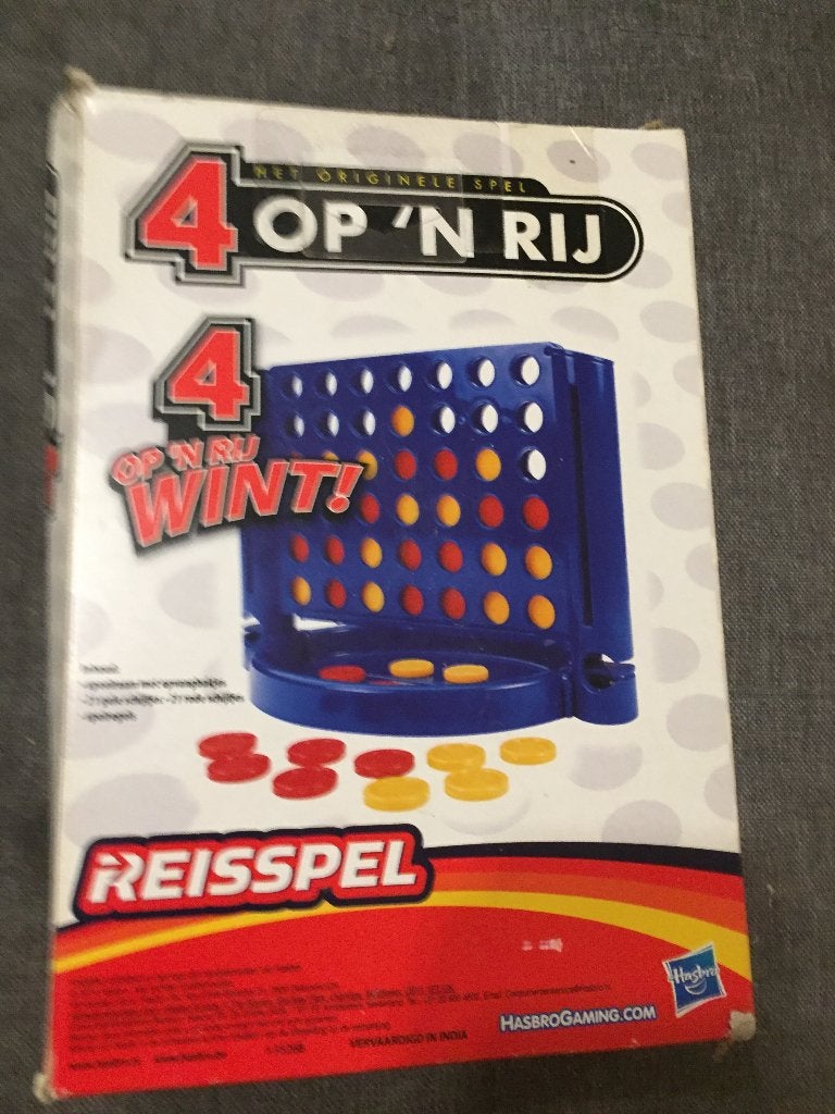 Reis gezelschapsspel 4 op een rij, Een of twee spelers, Ophalen of Verzenden, Gebruikt, HASBRO