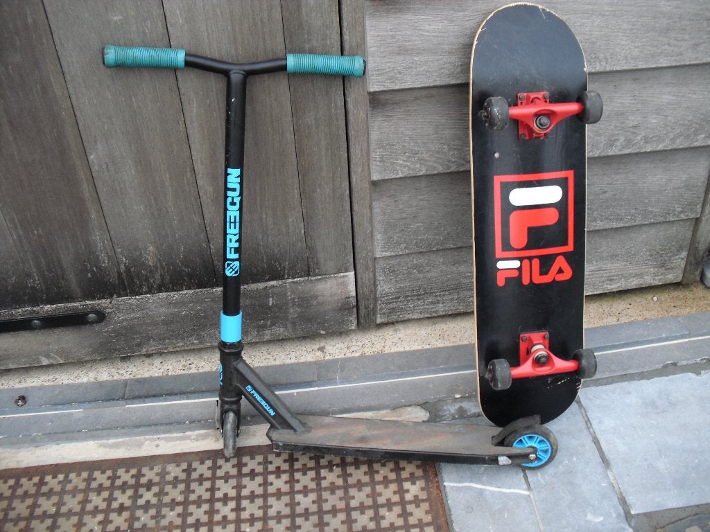 stunt step en skate board, Ophalen, Gebruikt, Gewone step