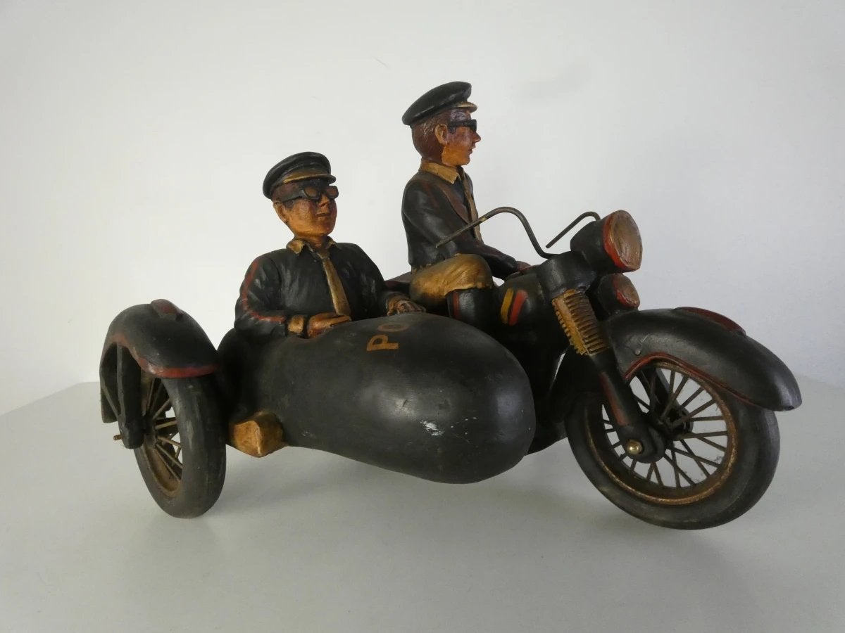 Moto Vintage avec 2 policiers, Enlèvement ou Envoi, Comme neuf