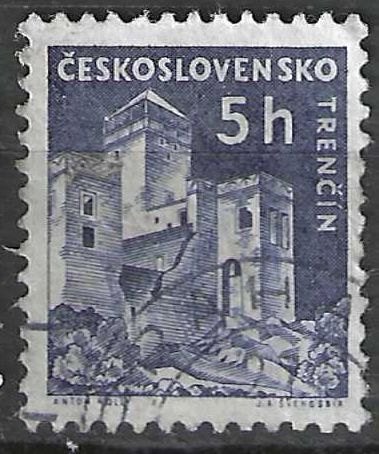 Tchécoslovaquie 1960 - Yvert 1068 - Châteaux - Trencin (ST), Envoi, Affranchi