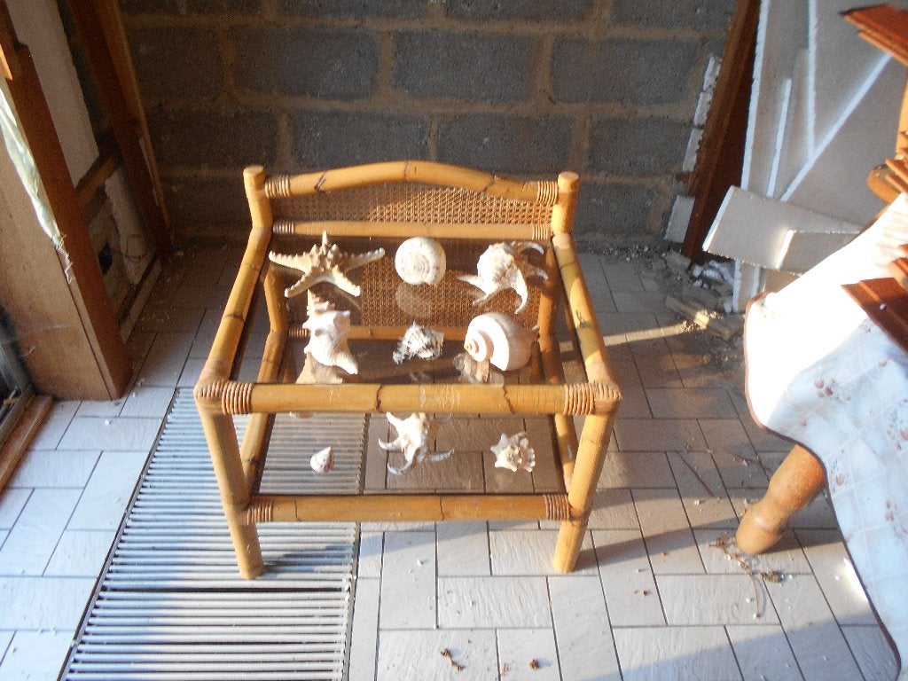 Rotan, zijtafel, Maison & Meubles, Tables | Dessertes, Comme neuf, 25 à 50 cm, 50 à 100 cm, Rectangulaire, Autres matériaux, Enlèvement
