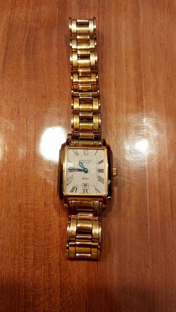 Montre Raymond Weil Saxo 9910  plaquée or/, Overige merken, Overige materialen, Gebruikt, Polshorloge