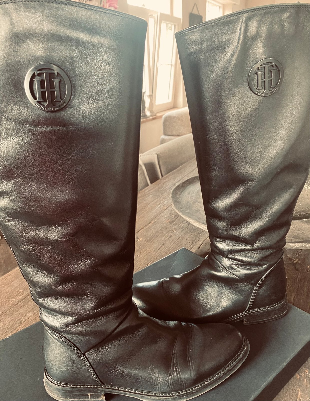 mooie lederen laarzen Tommy Hilfiger, Kleding | Dames, Ophalen, Gedragen, Zwart