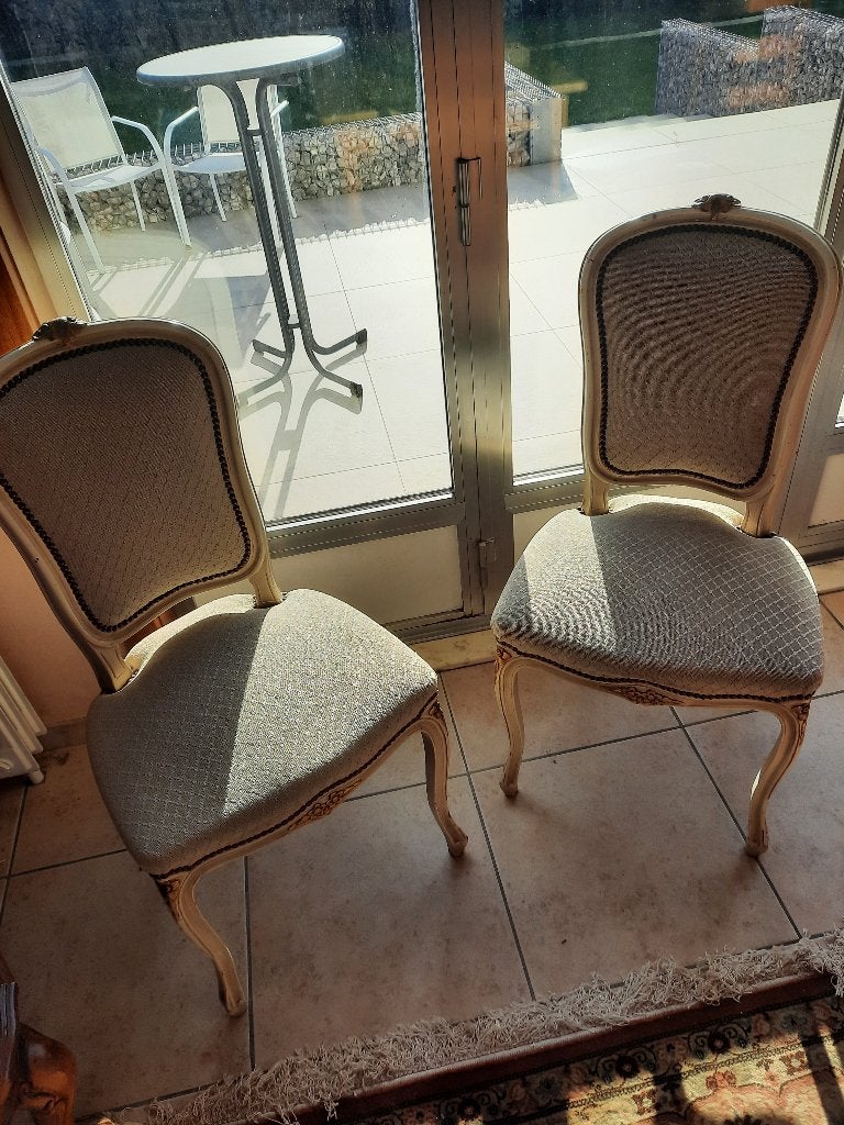 2 louis quinze stoelen, Maison & Meubles, Gris, Deux, Enlèvement, Utilisé