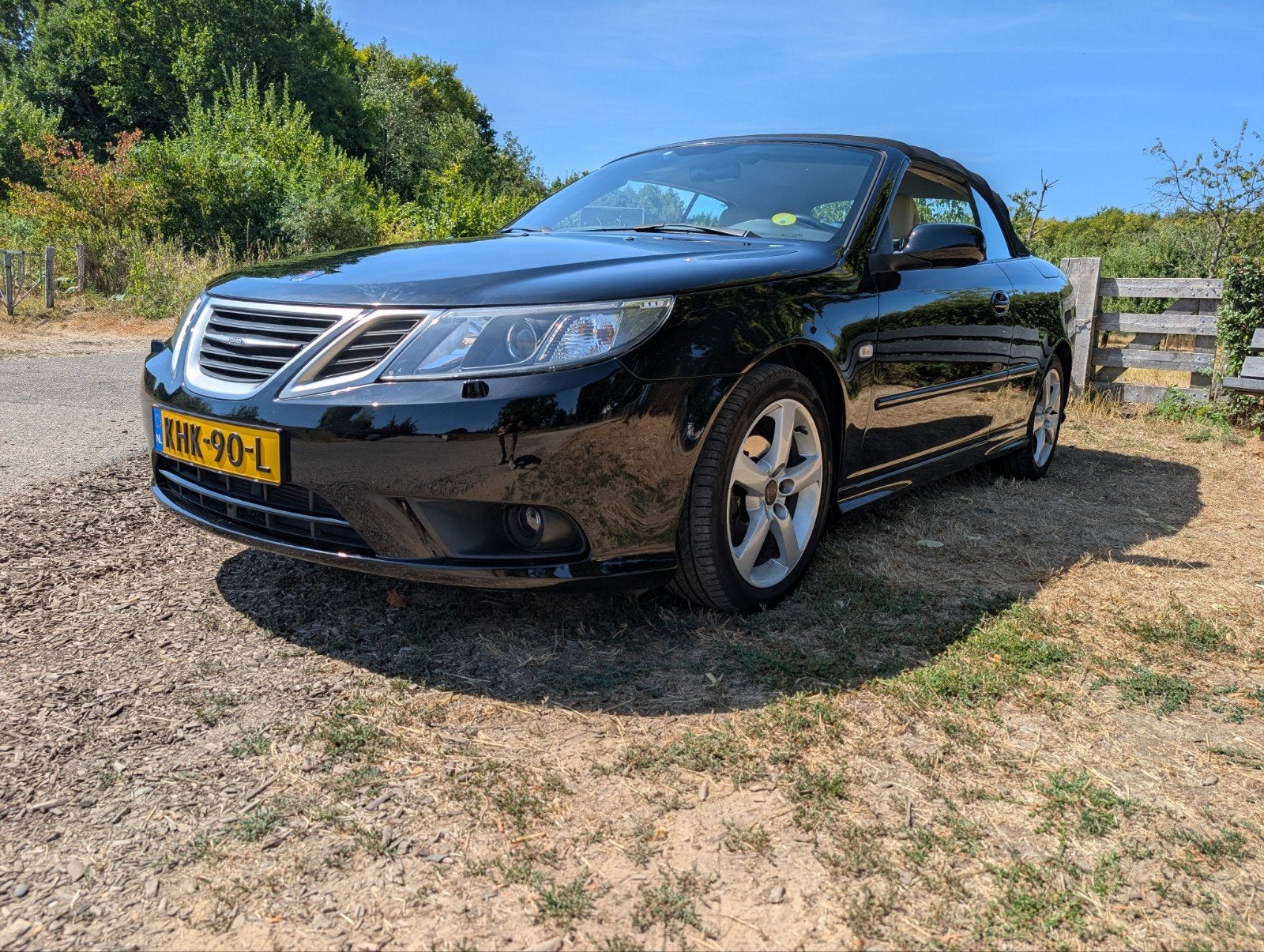 Saab 9-3 1.8 T Cabrio 2009 Zwart, Autos, Euro 5, Achat, Beige, Cabriolet