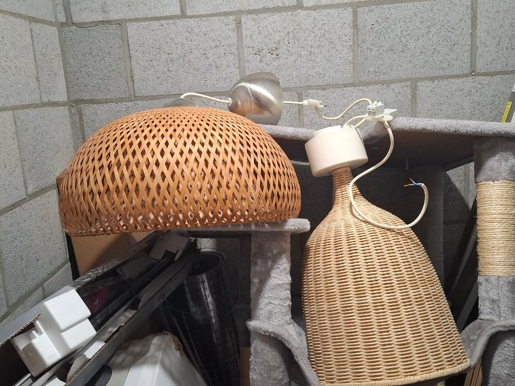 bamboe lampen, Bamboe, decoratie, Bois, Moins de 50 cm, Comme neuf