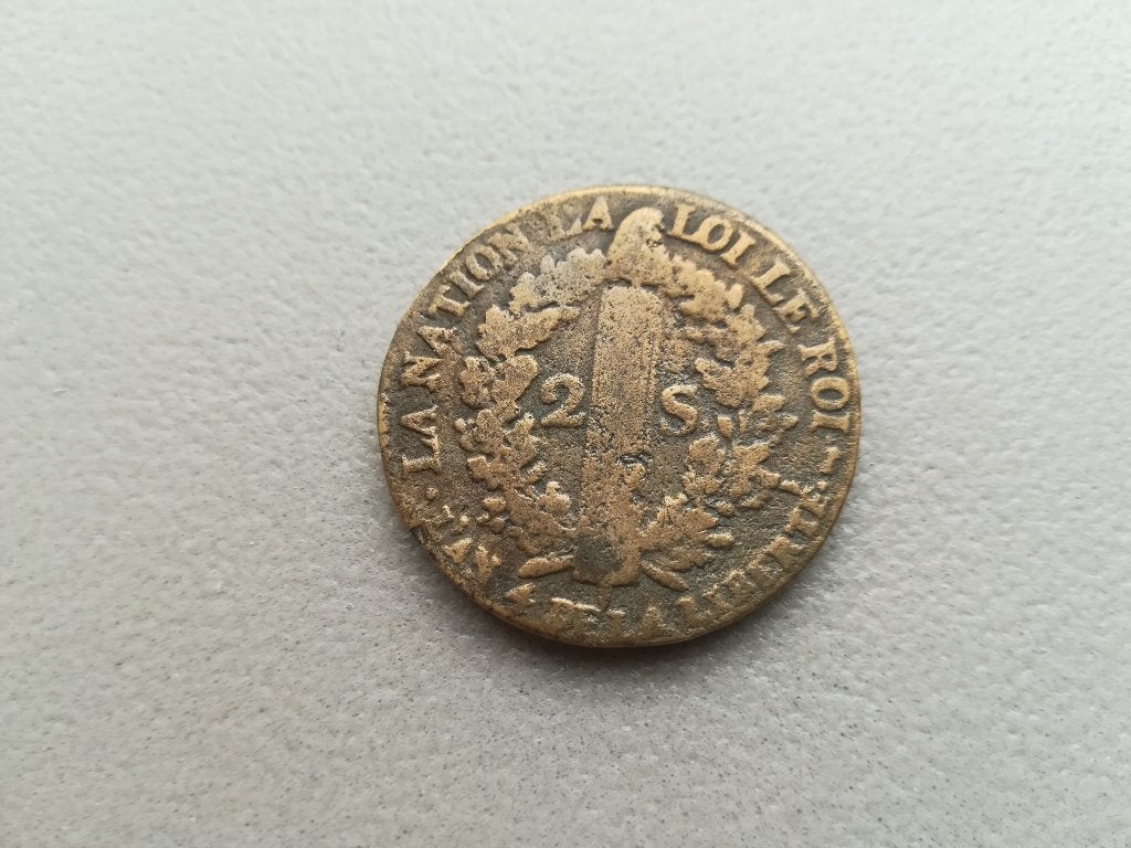 2 SOLS AU FAISCEAU 1792 A, Enlèvement ou Envoi, Monnaie