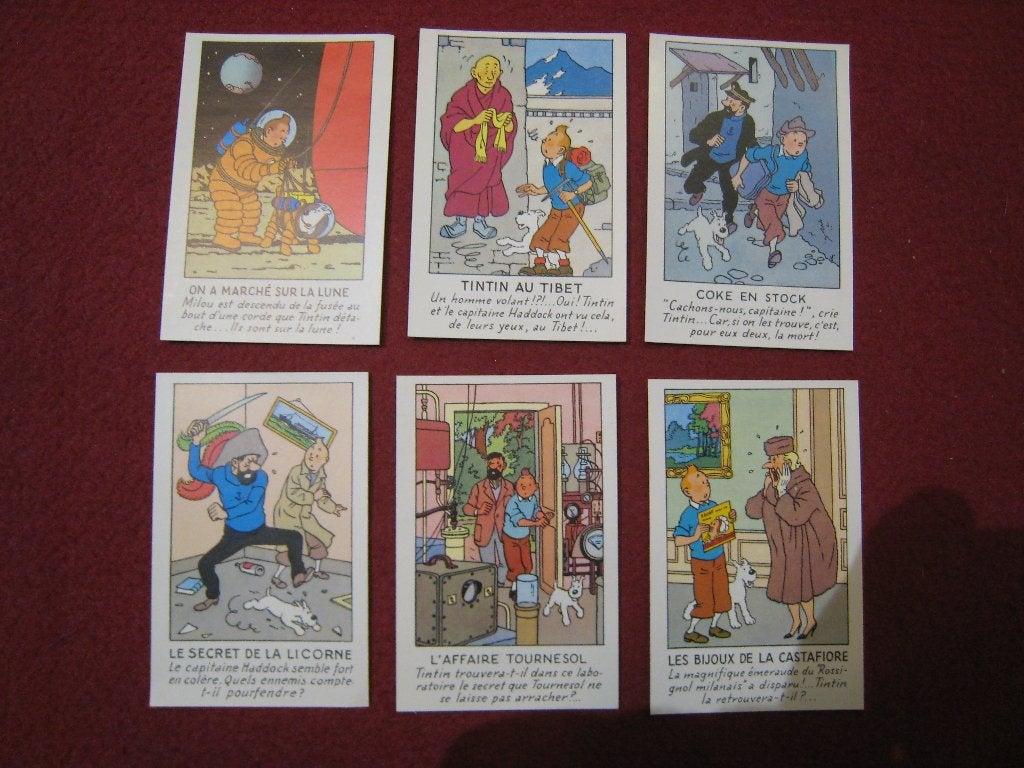 Tintin et Bobbie de Chromo x 6 par Hergé Casterman, Neuf, Gravure, Autres sujets/thèmes, 1960 à 1980