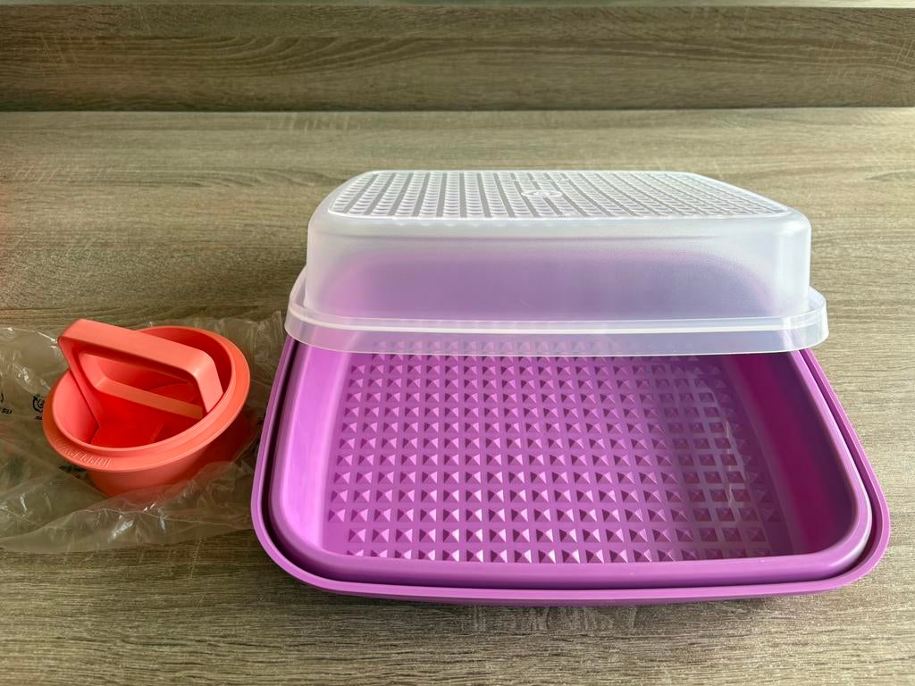 Hamburgerset Tupperware, Huis en Inrichting, Ophalen, Nieuw, Oranje