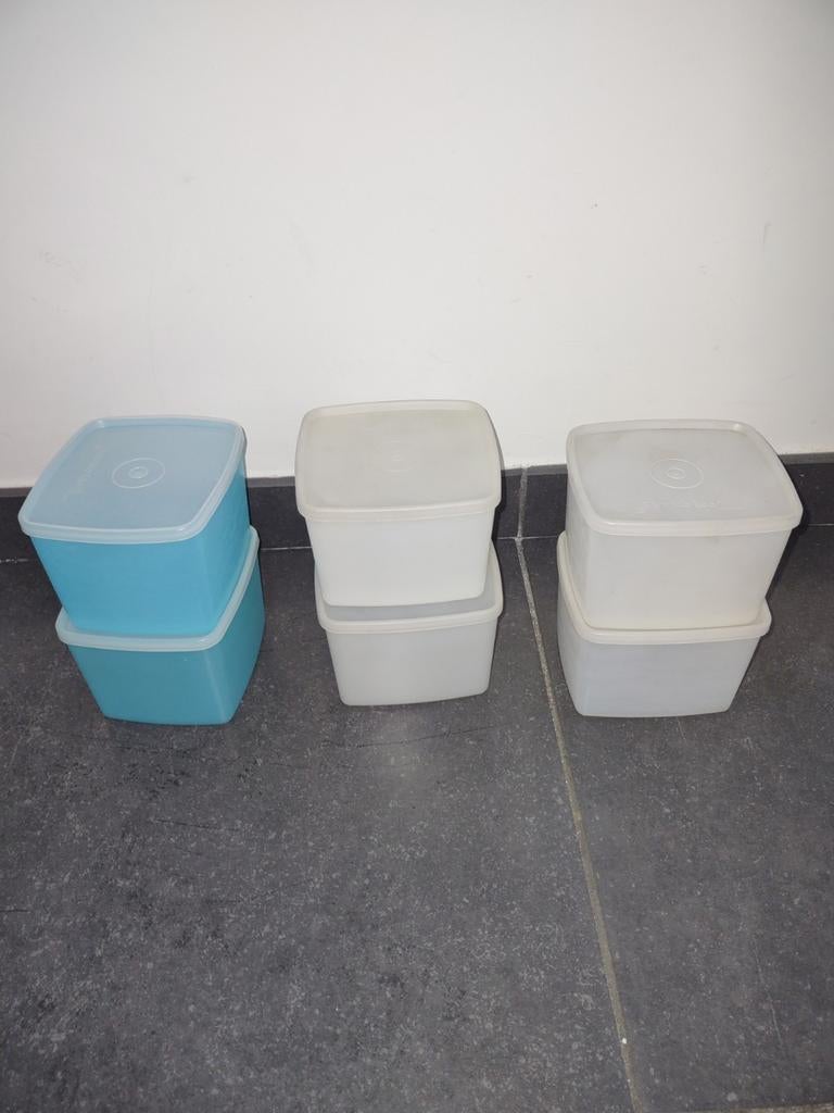 6 vierkante Tupperware potjes, Enlèvement, Utilisé, Autres types
